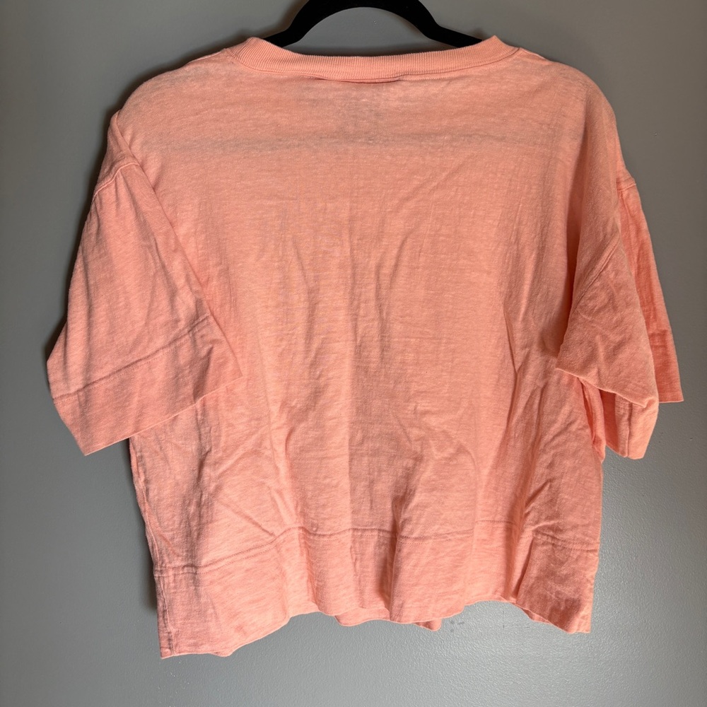 Electric Family - Vintage Retro 80’s Peach Womens Boxy Crop Tshirt - Picture 2 of 3
